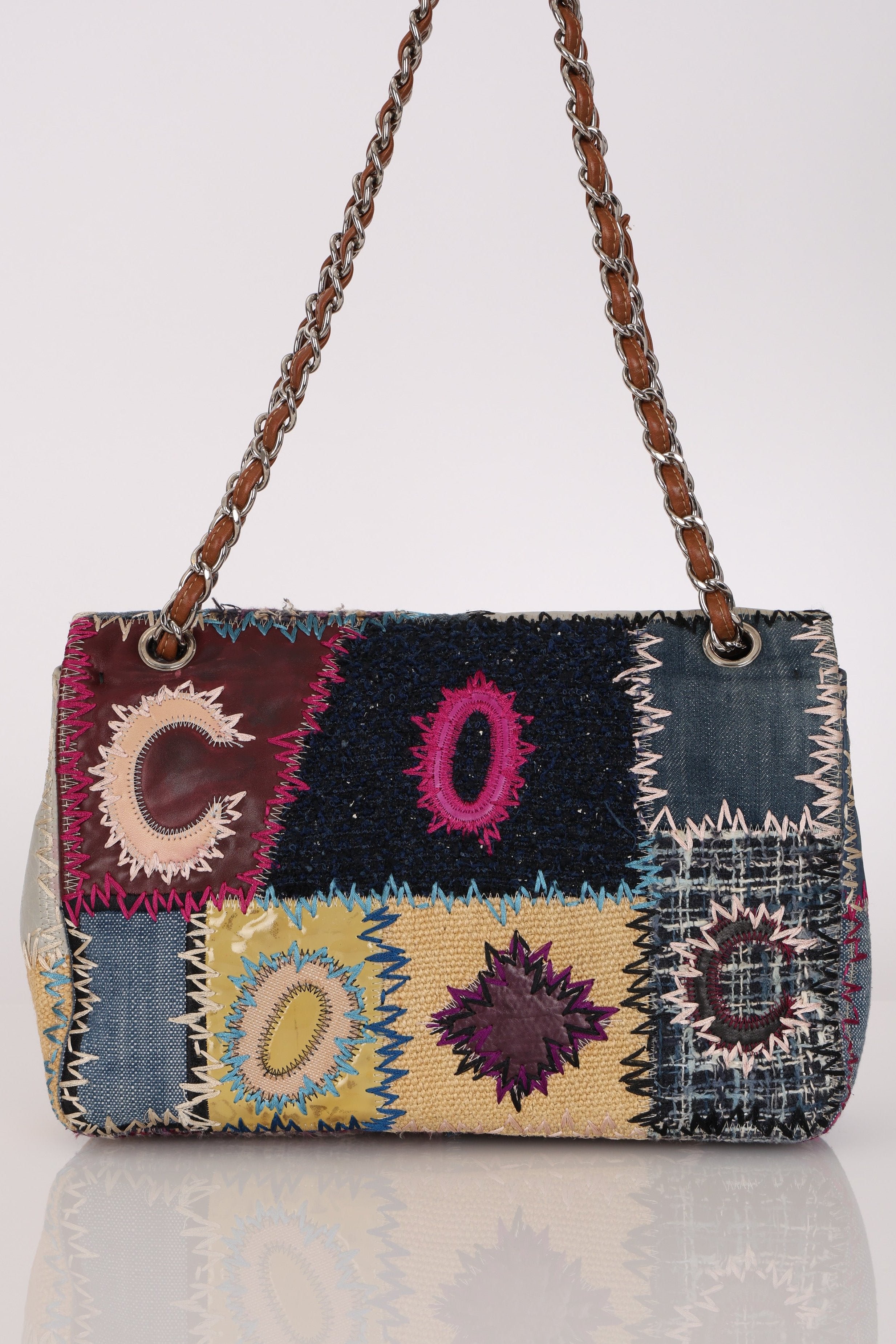 Chanel Jumbo Single Flap Mixed Media Patchwork SHW