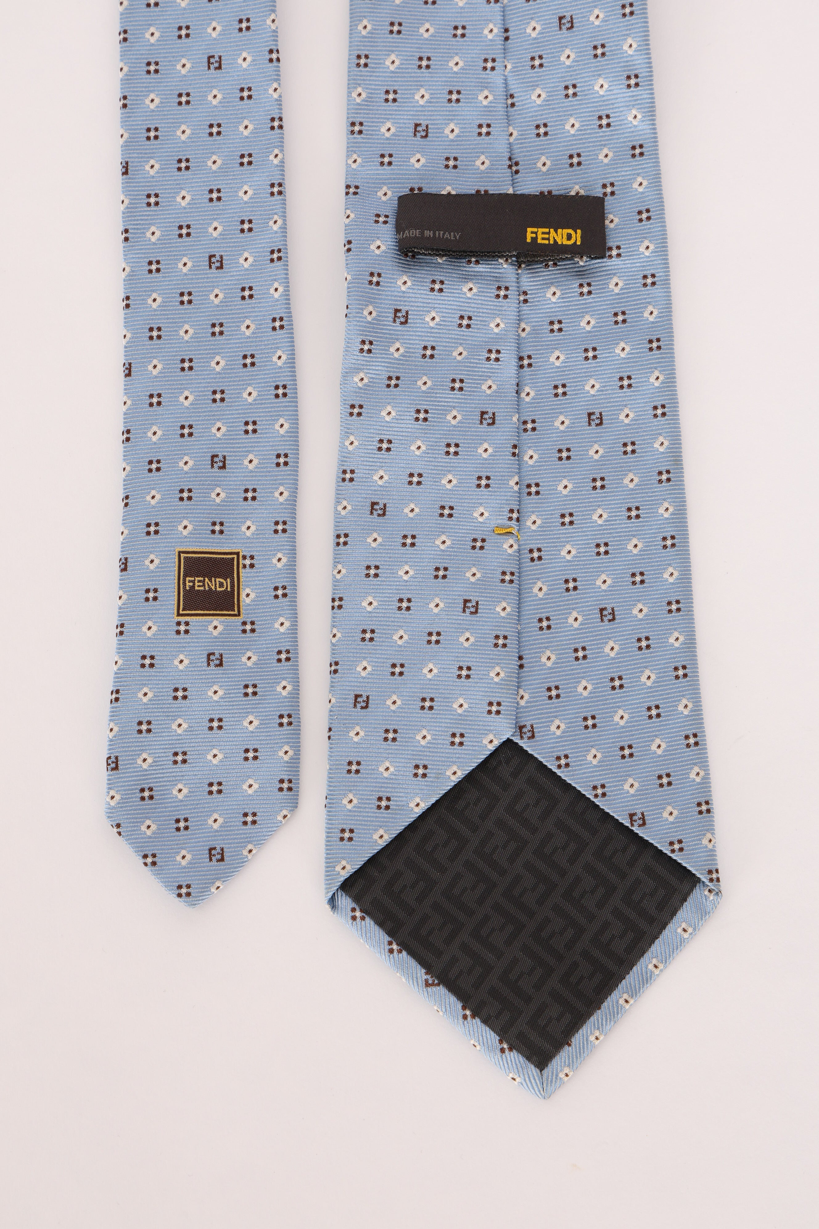 Fendi Blue Silk Tie