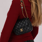 Chanel Lambskin Black Mini Square Coco Flap