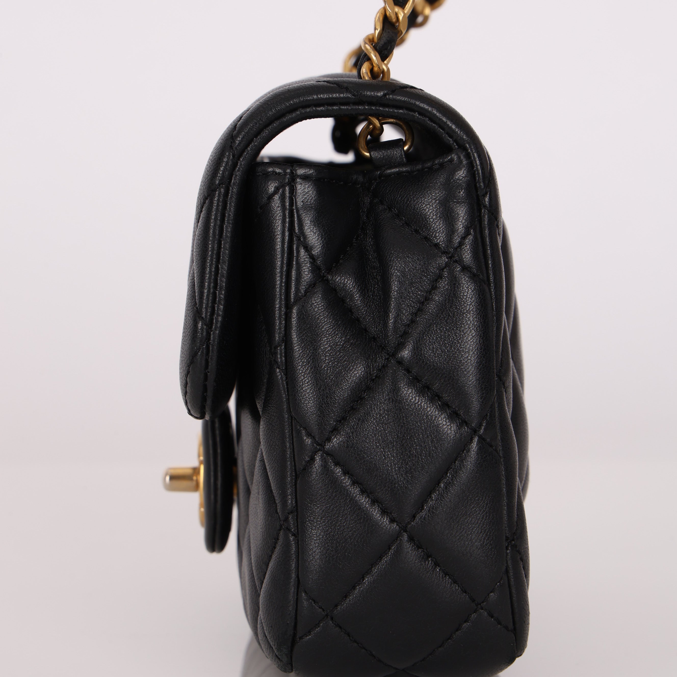 Chanel Lambskin Black Mini Square Coco Flap