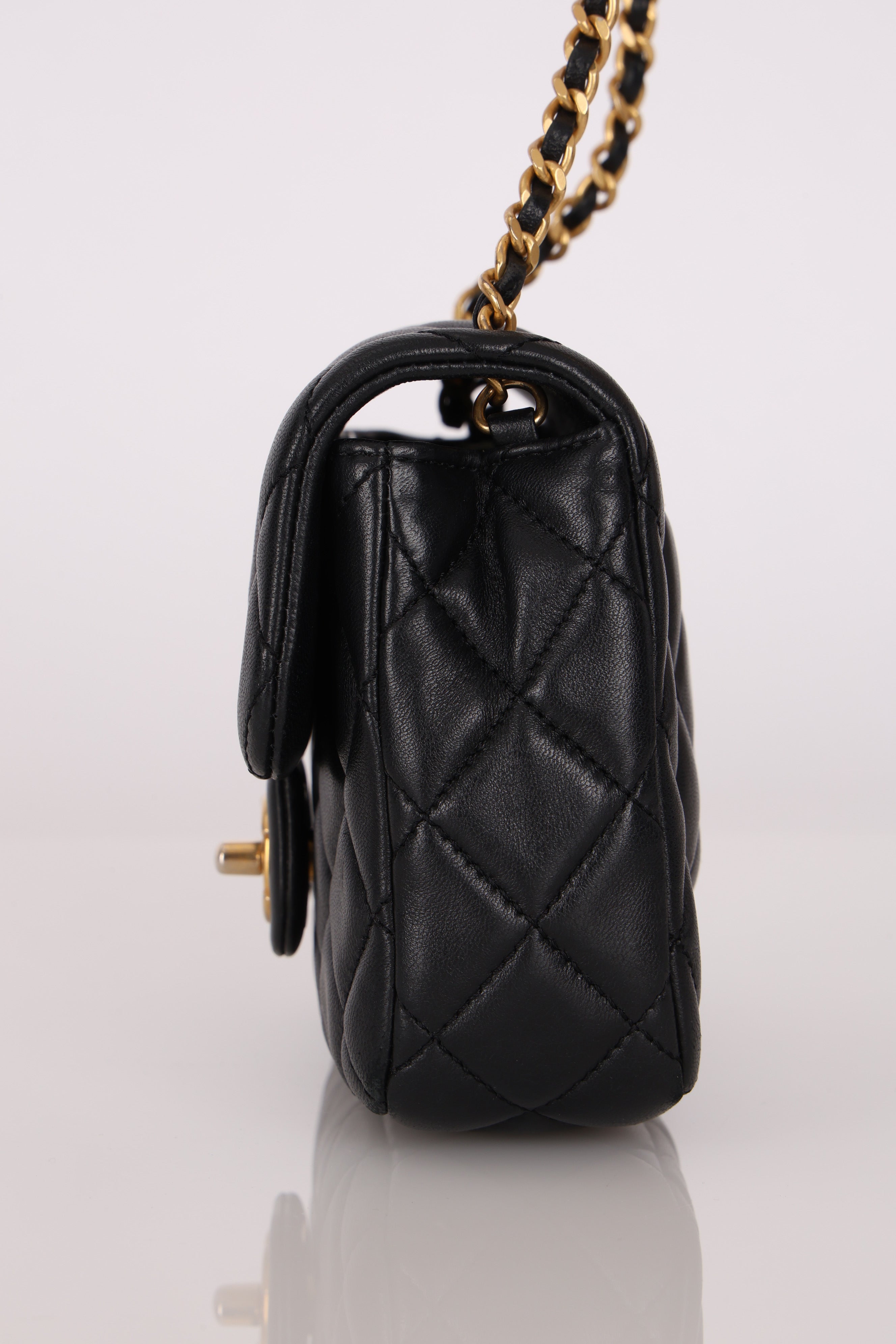 Chanel Lambskin Black Mini Square Coco Flap