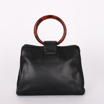 Chanel Tortoise Acrylic Top Handle Tote Black Caviar 1997