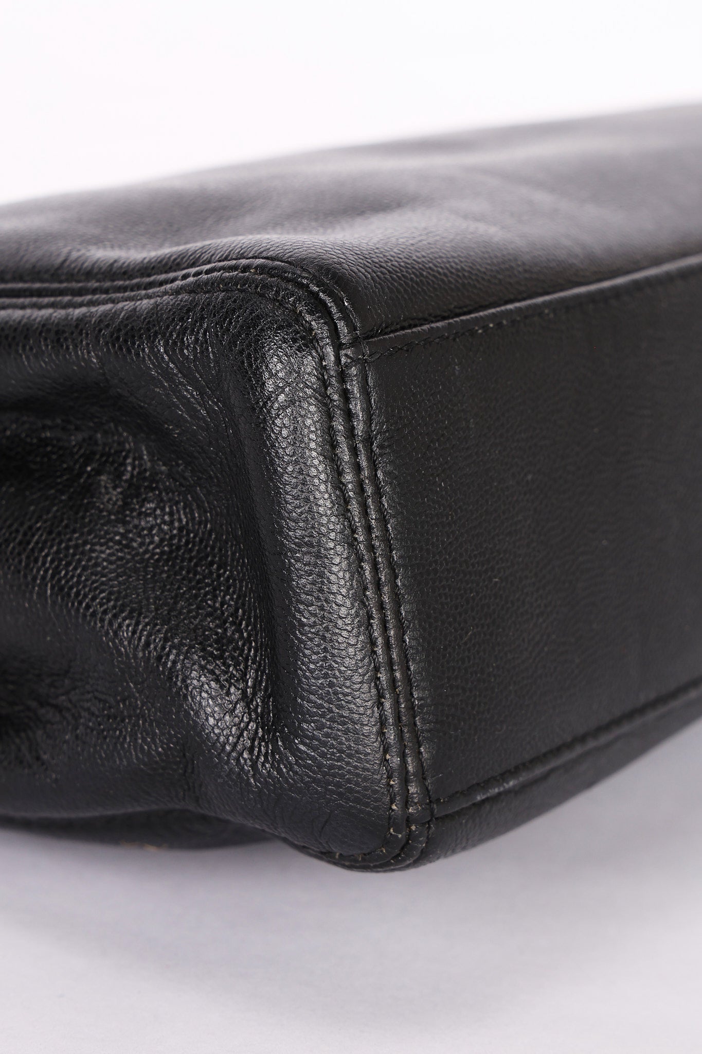 Chanel Tortoise Acrylic Top Handle Tote Black Caviar 1997