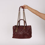 Chanel Top Handle Bordeaux Caviar AGHW