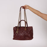 Chanel Top Handle Bordeaux Caviar AGHW