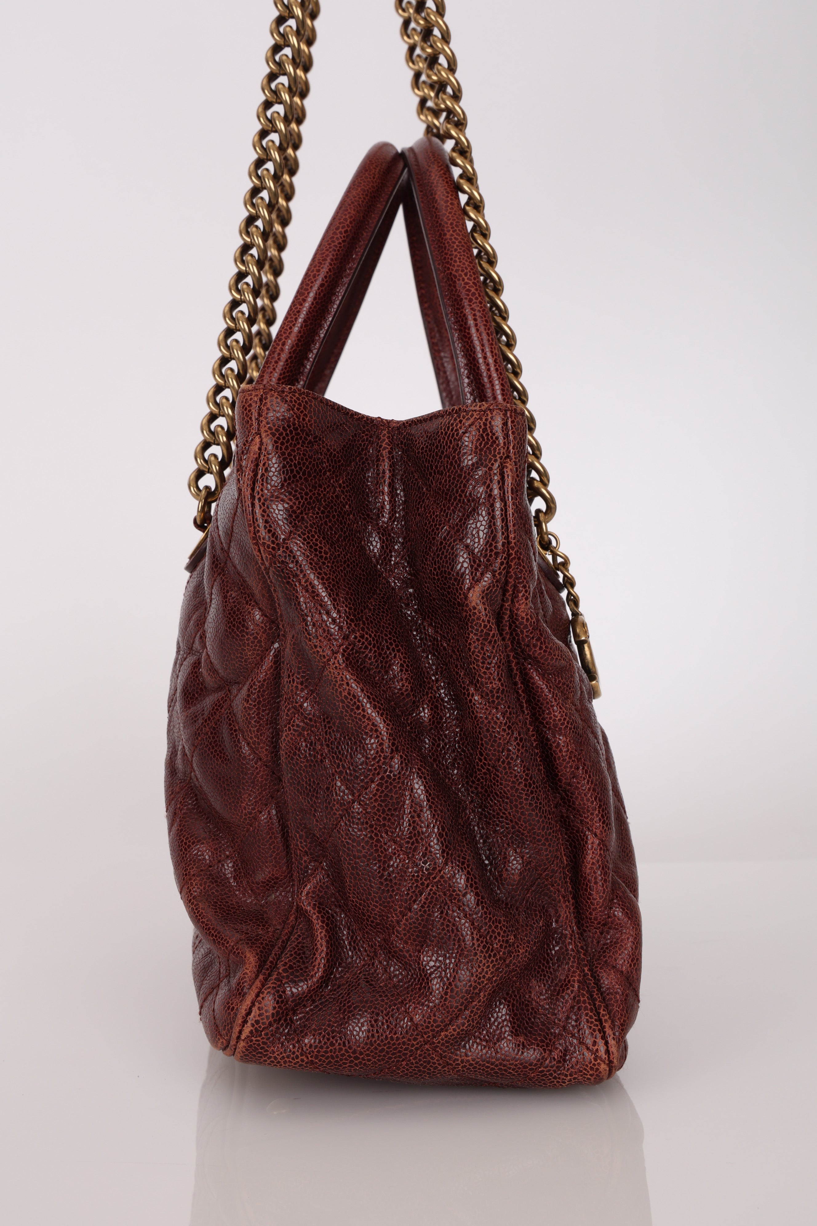 Chanel Top Handle Bordeaux Caviar AGHW