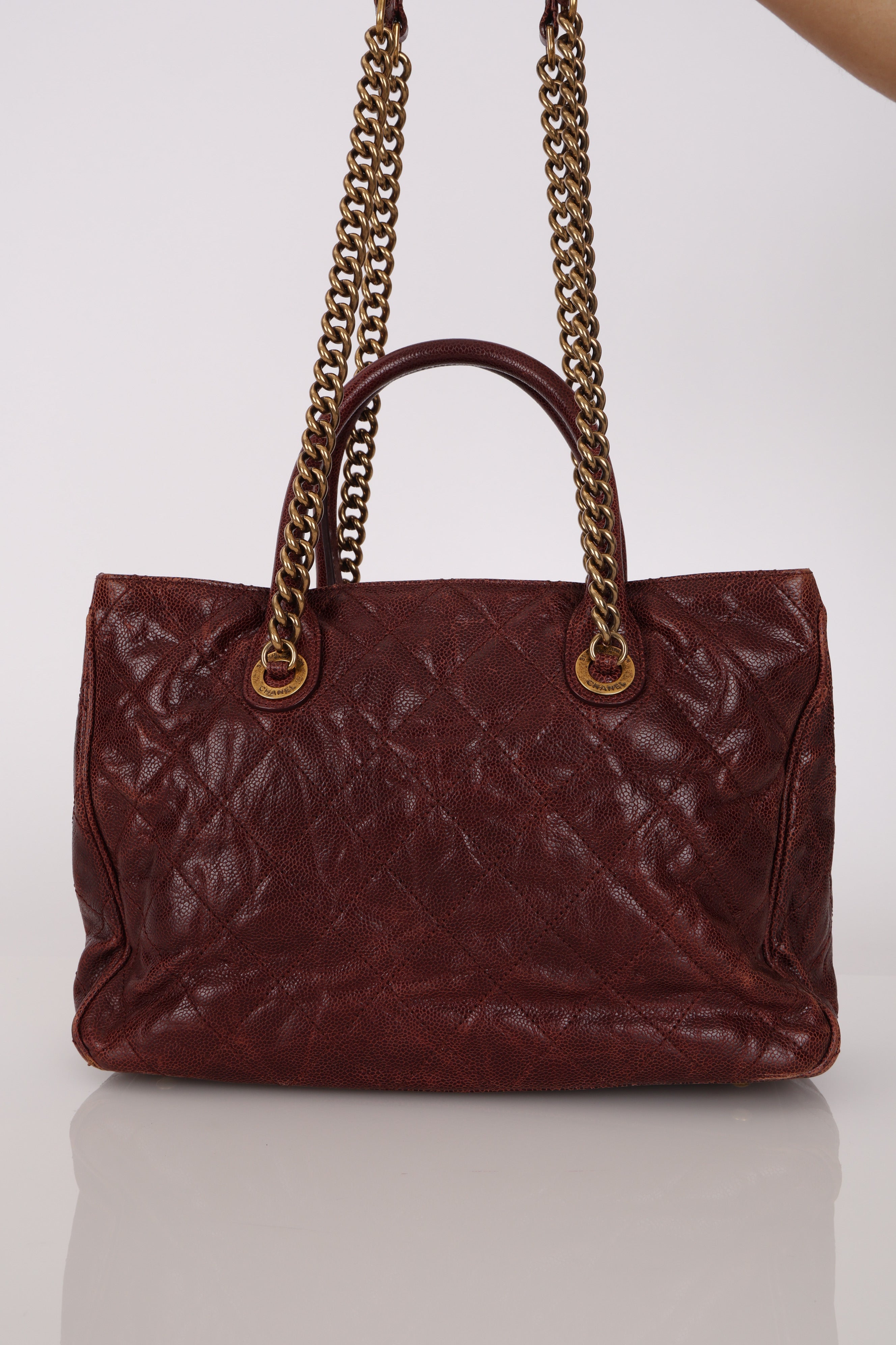 Chanel Top Handle Bordeaux Caviar AGHW