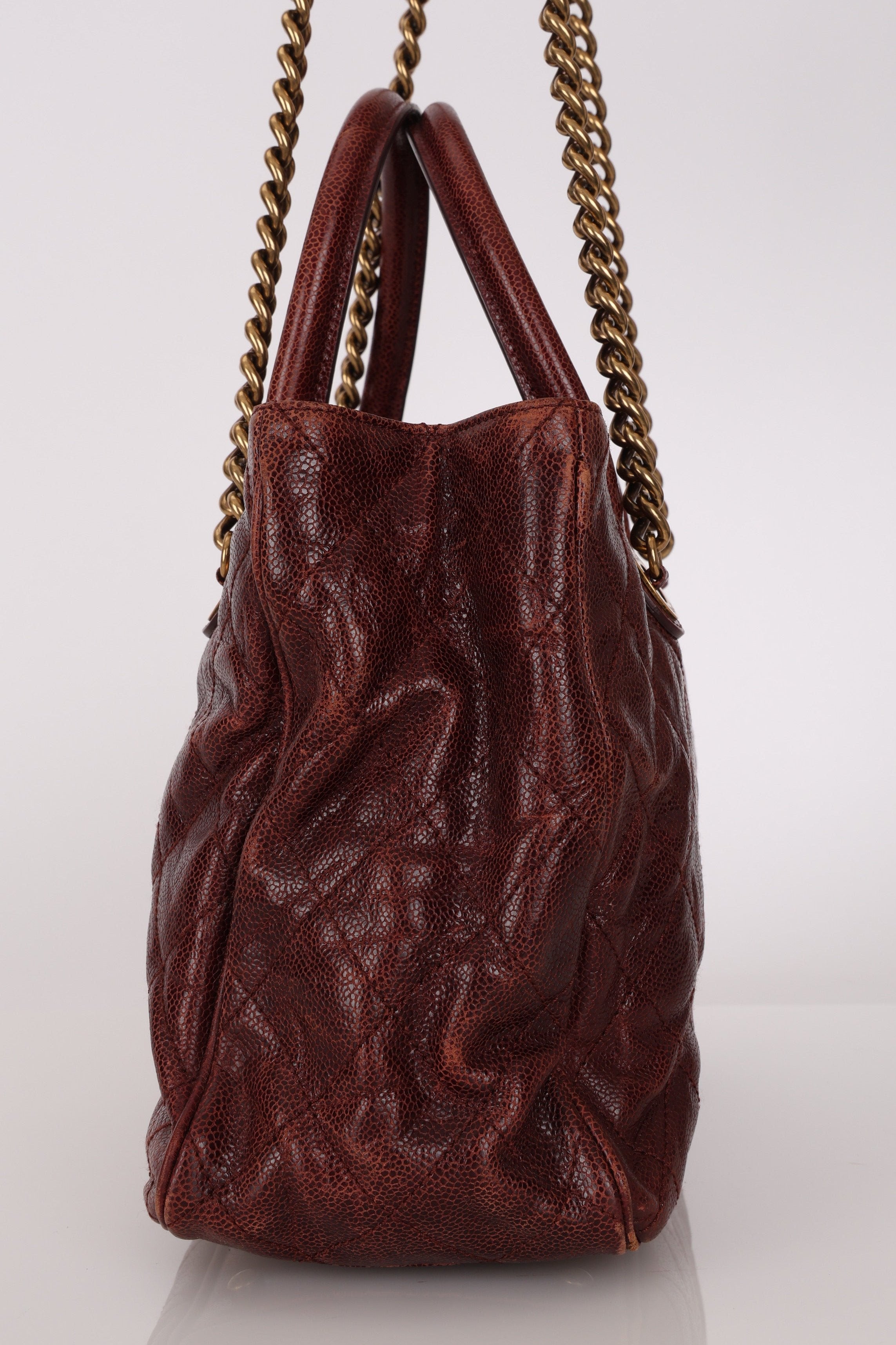 Chanel Top Handle Bordeaux Caviar AGHW