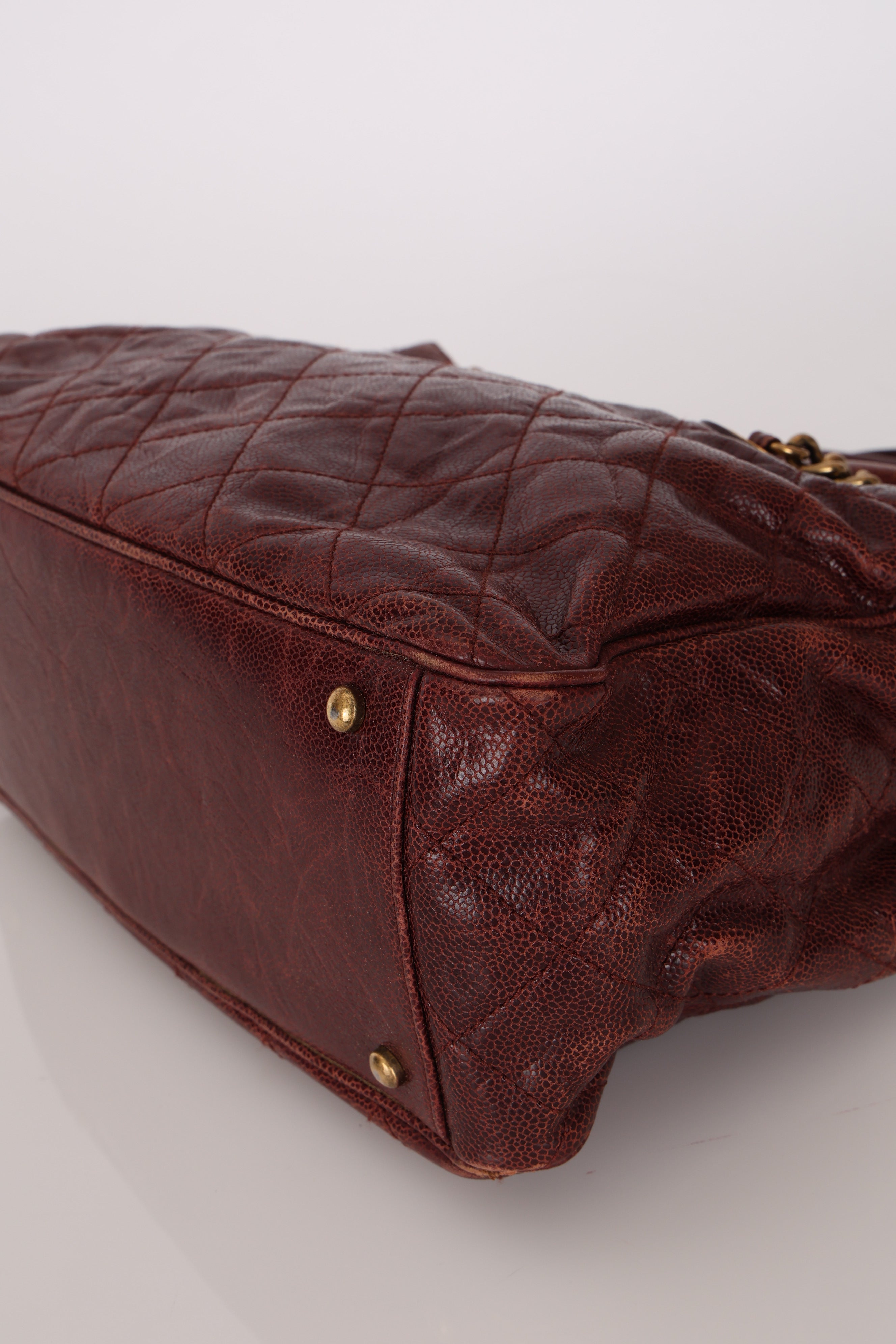 Chanel Top Handle Bordeaux Caviar AGHW