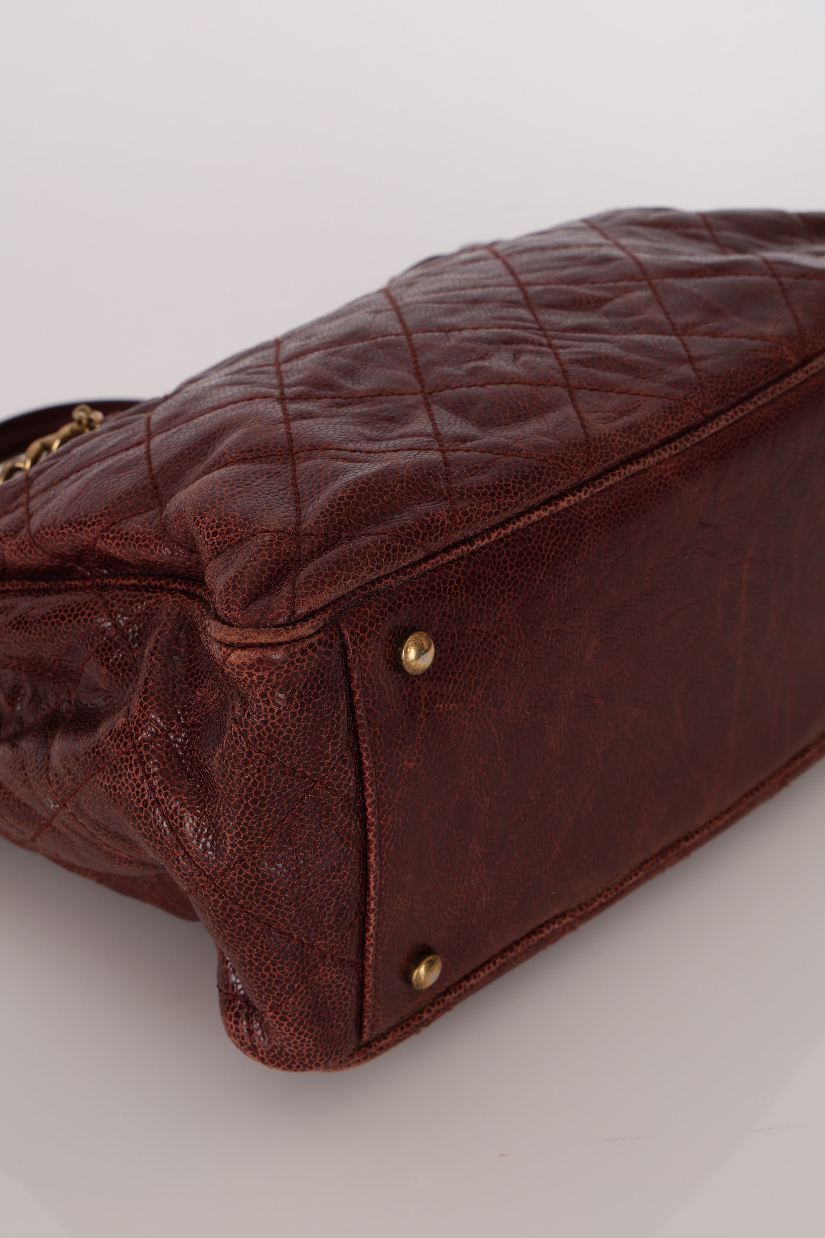 Chanel Top Handle Bordeaux Caviar AGHW