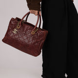 Chanel Small Shiva Tote Burgundy Glazed Caviar 2012 AGHW