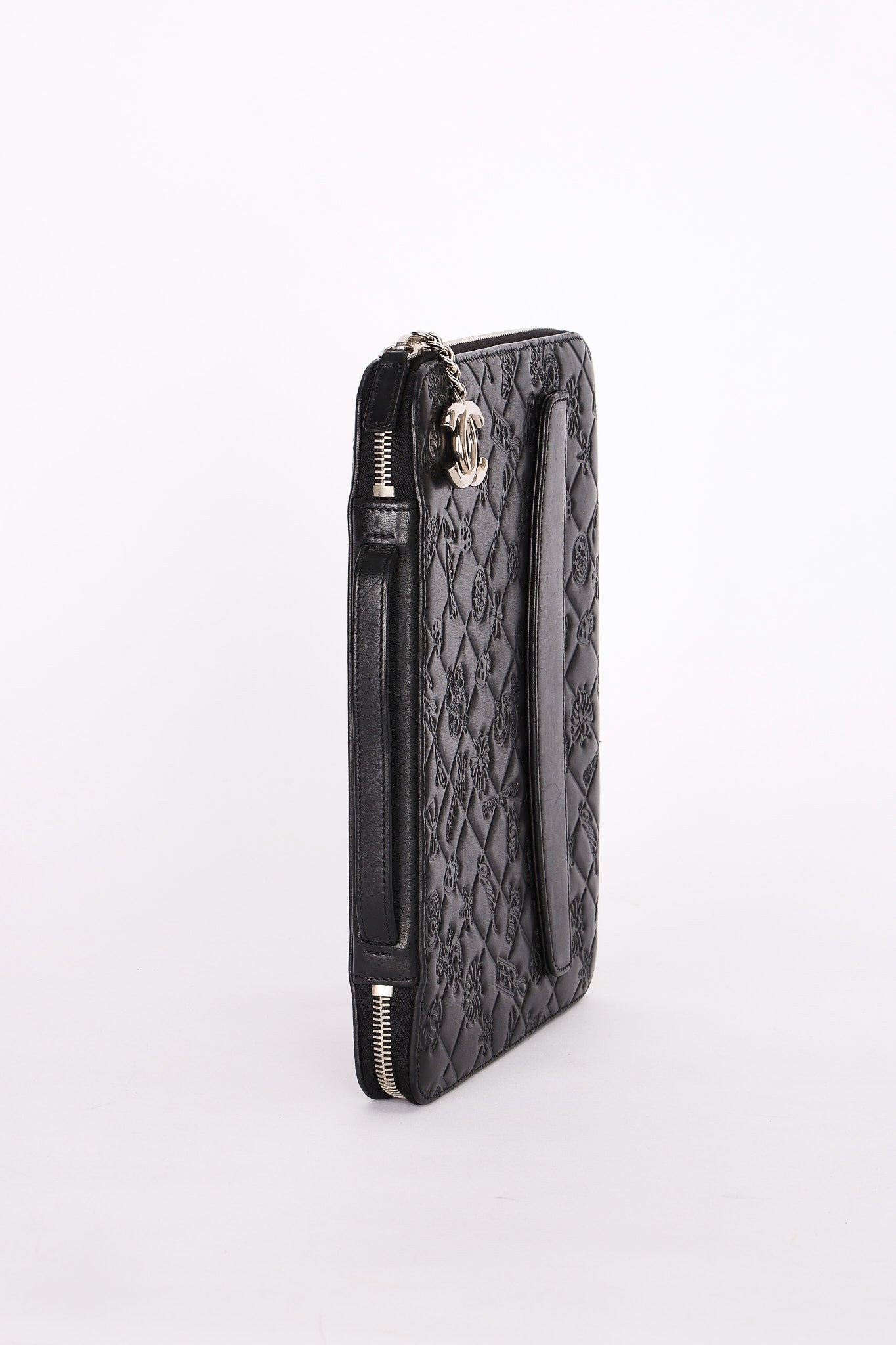 Chanel Embossed Tech Case Black Lambskin 2011 SHW