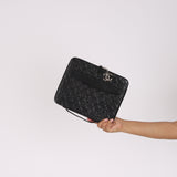 Chanel Embossed Ipad Case Black Lambskin SHW