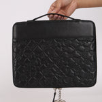 Chanel Embossed Ipad Case Black Lambskin SHW