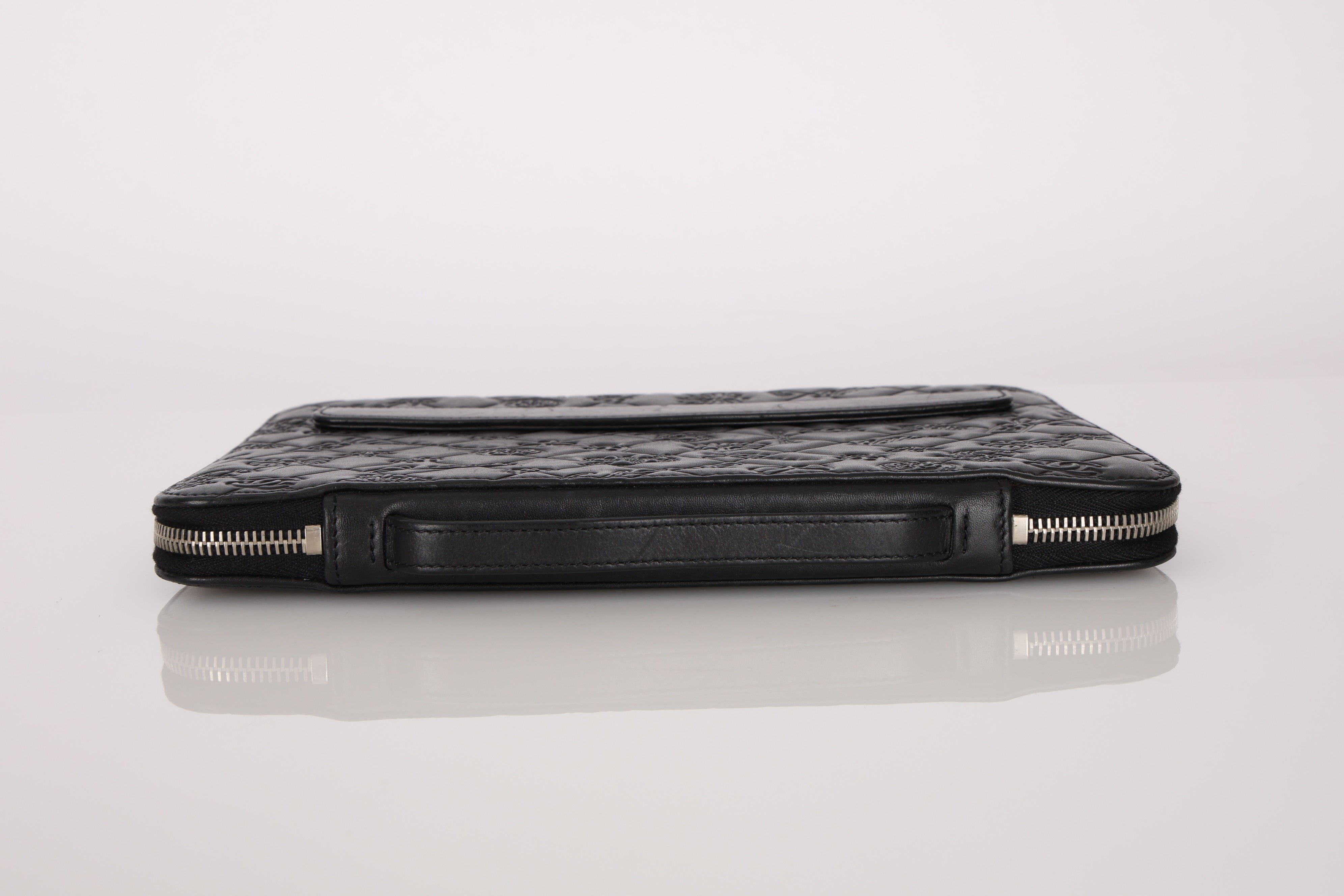 Chanel Embossed Ipad Case Black Lambskin SHW