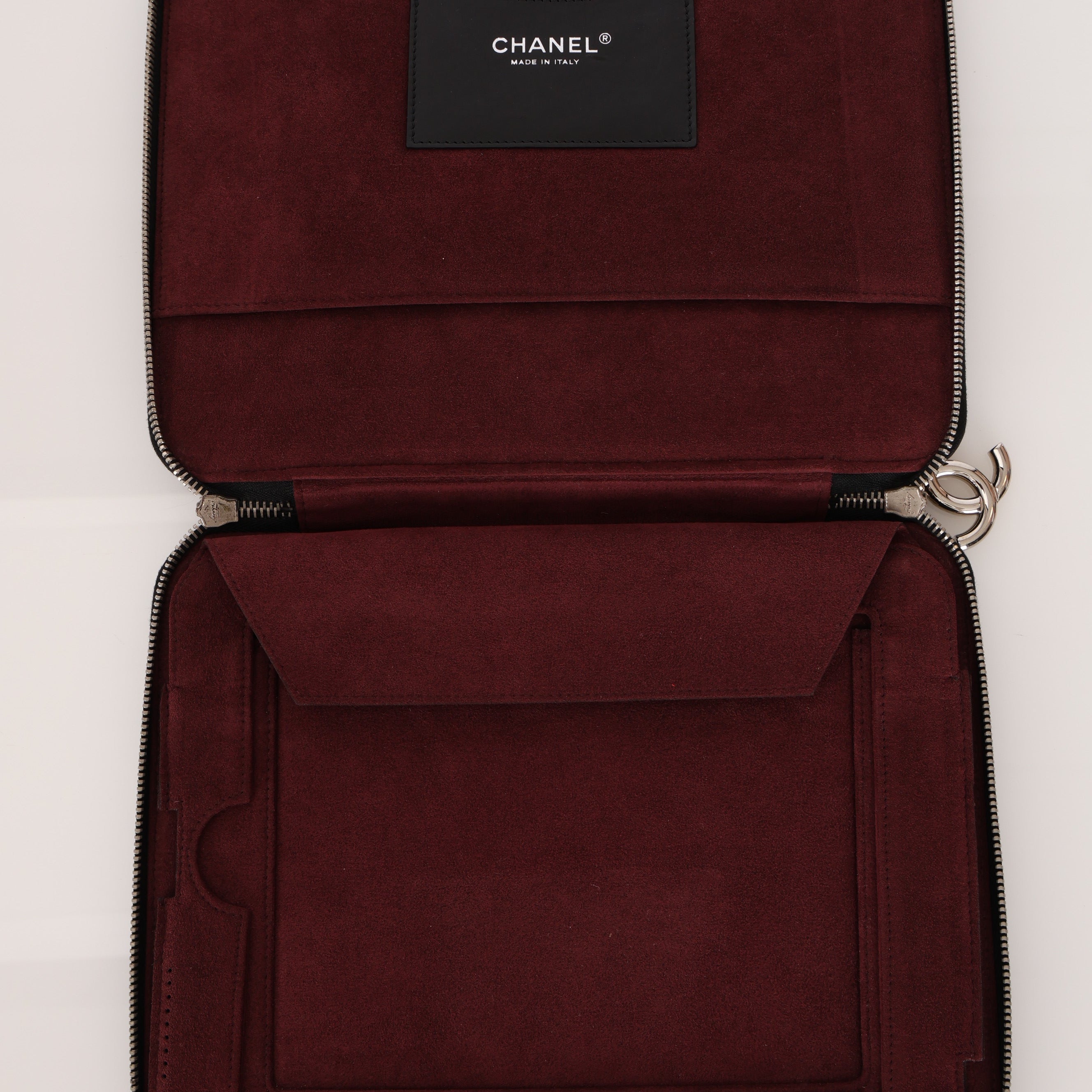 Chanel Embossed Ipad Case Black Lambskin SHW