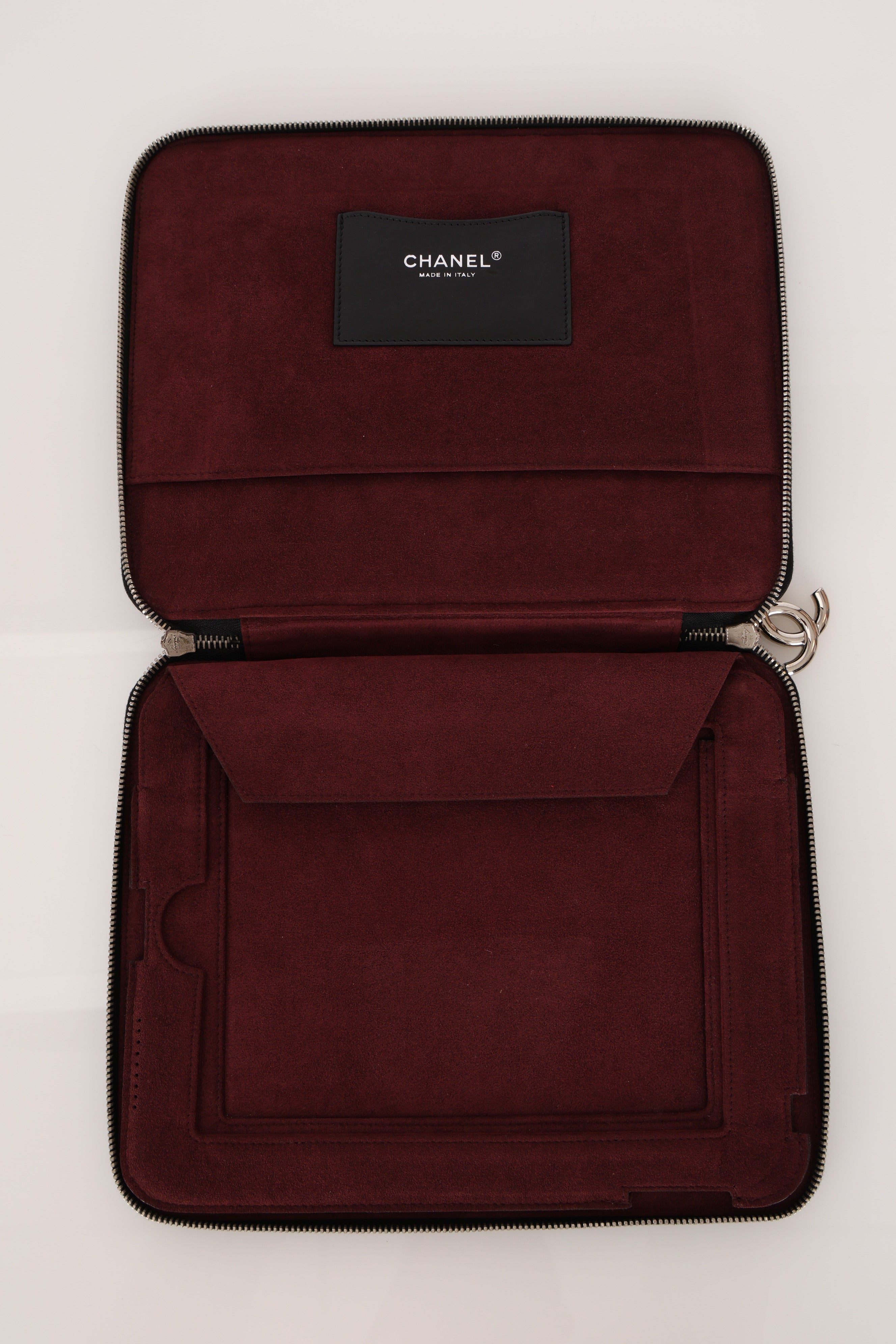 Chanel Embossed Ipad Case Black Lambskin SHW