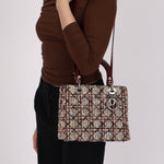 Dior Medium Lady Tweed Bordeaux