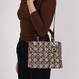 Dior Medium Lady Tweed Bordeaux