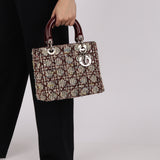 Dior Medium Lady Tweed Bordeaux