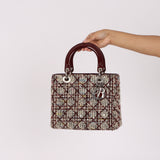 Dior Medium Lady Tweed Bordeaux