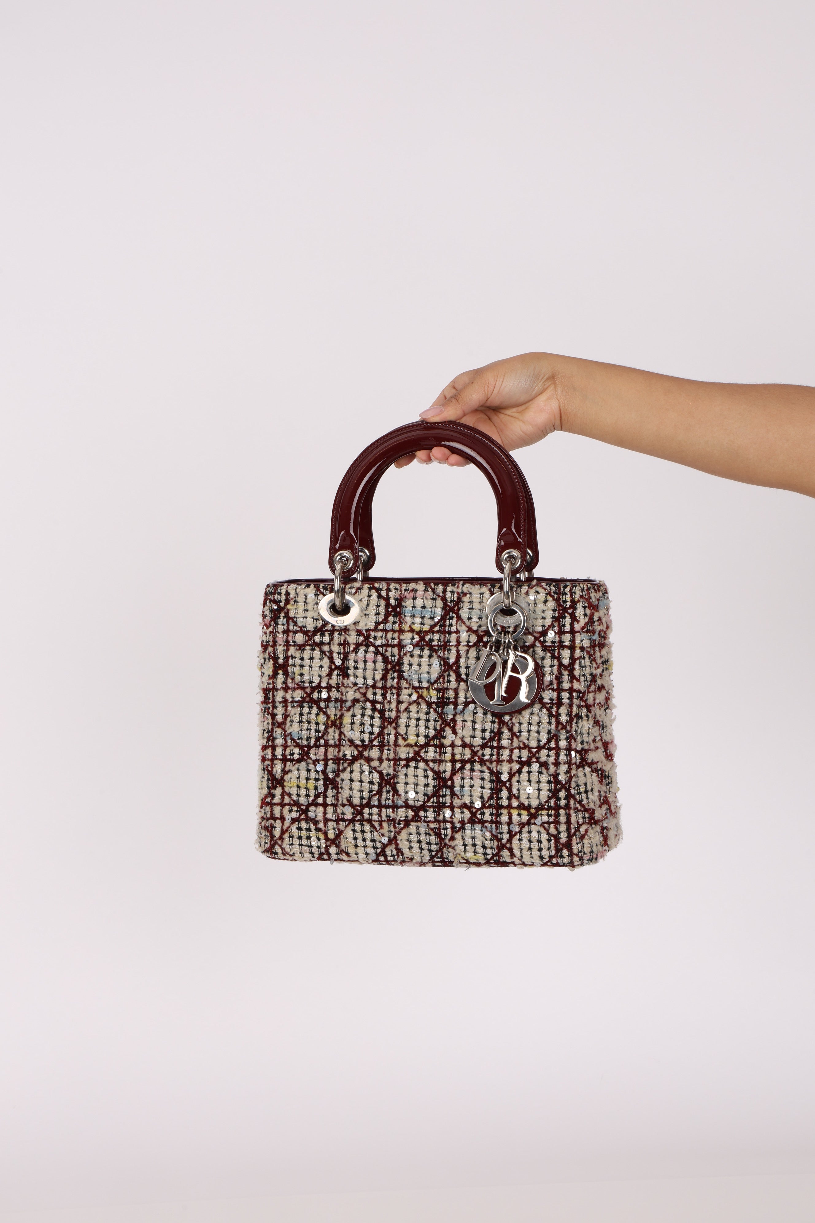 Dior Medium Lady Tweed Bordeaux