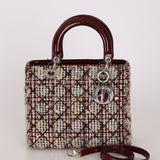 Dior Medium Lady Tweed Bordeaux