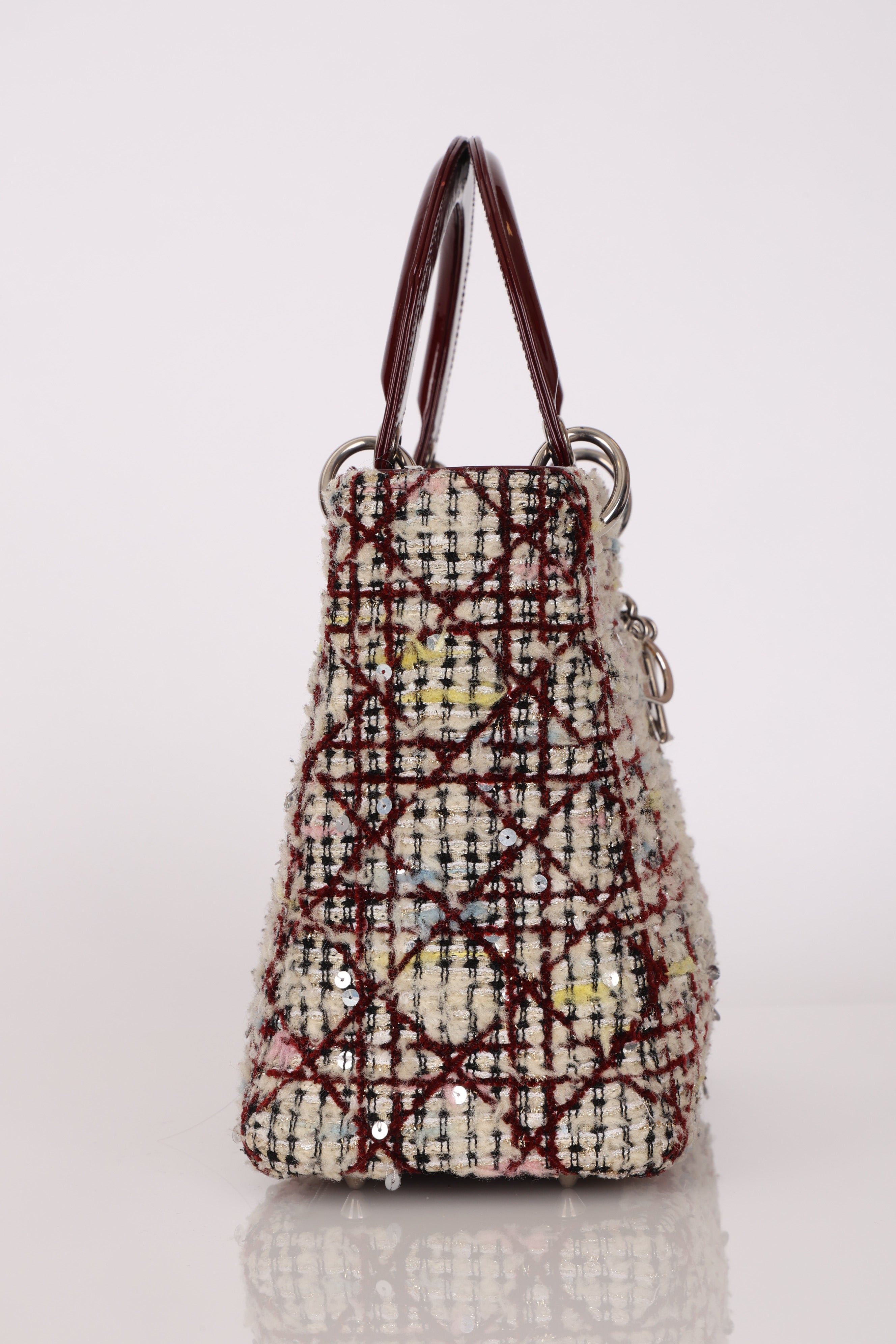 Dior Medium Lady Tweed Bordeaux