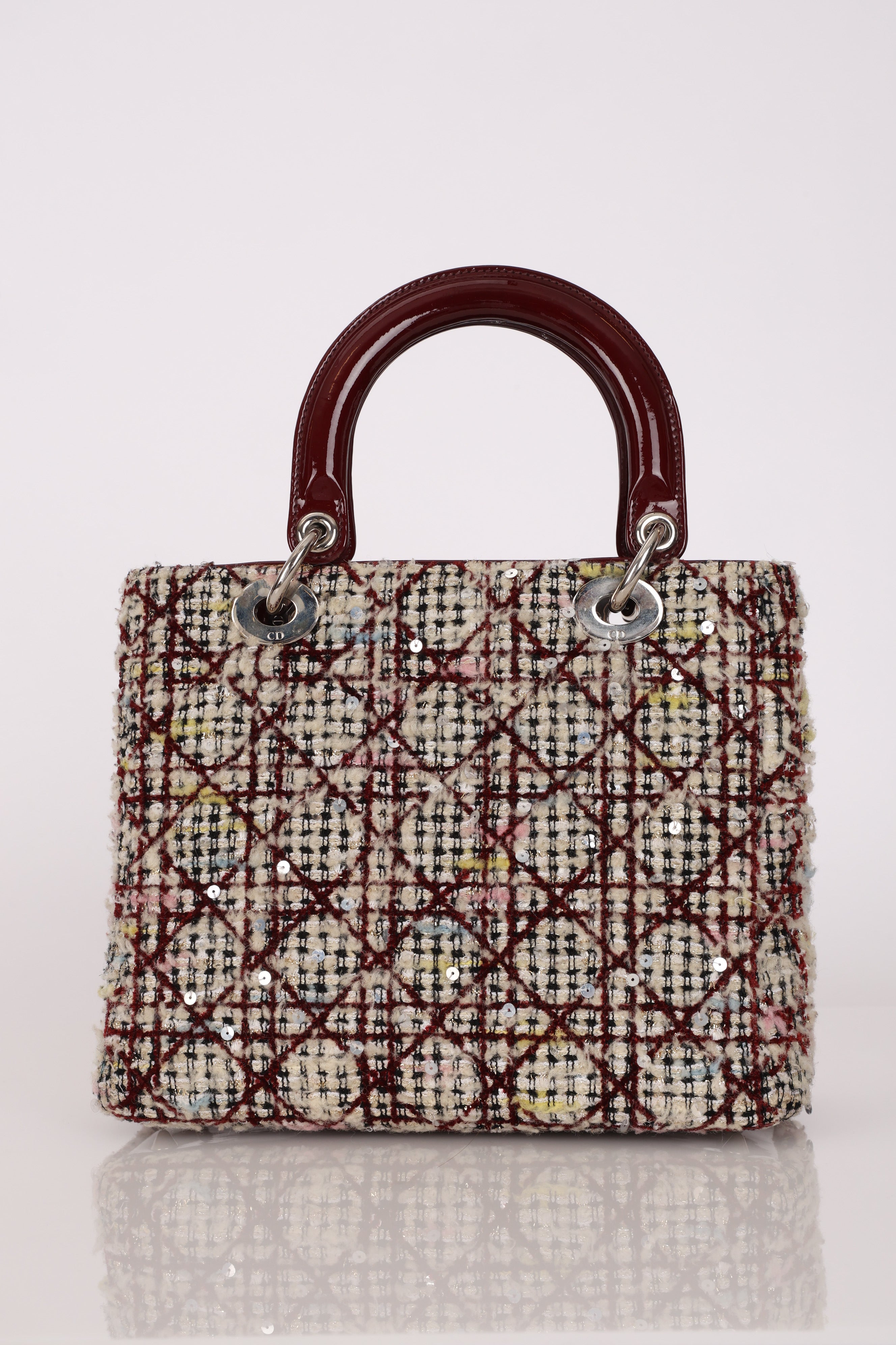 Dior Medium Lady Tweed Bordeaux
