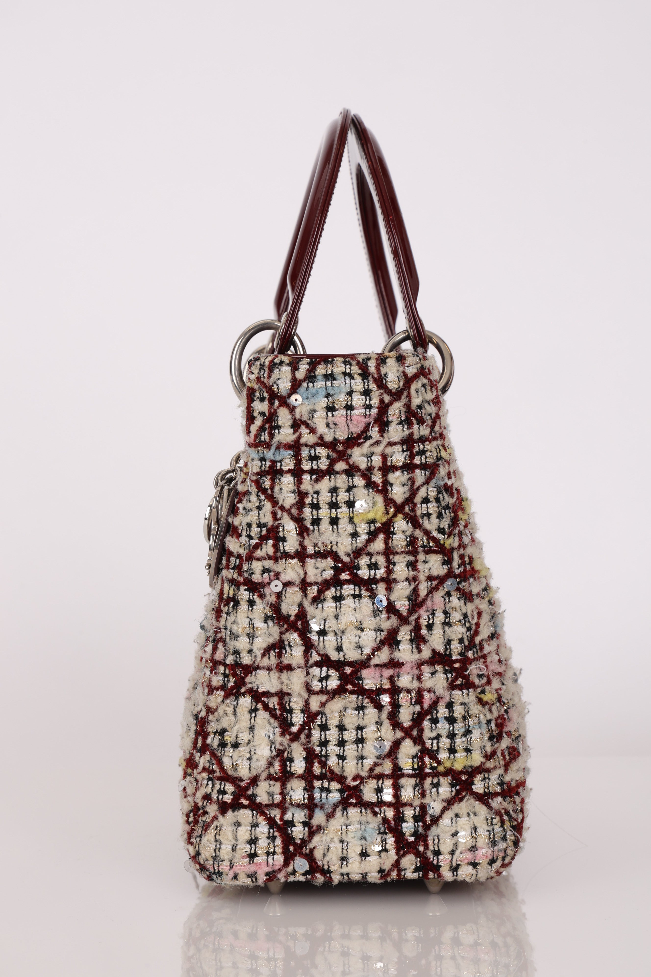 Dior Medium Lady Tweed Bordeaux