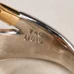1990s 18K Yellow Gold Citrine, Peridot, and Diamond Curved Ring, Size US 5 - Drop 23