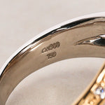 1990s 18K Yellow Gold Citrine, Peridot, and Diamond Curved Ring, Size US 5 - Drop 23