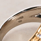 1990s 18K Yellow Gold Citrine, Peridot, and Diamond Curved Ring, Size US 5 - Drop 23