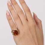 Citrine & Peridot Gold Diamond Ring