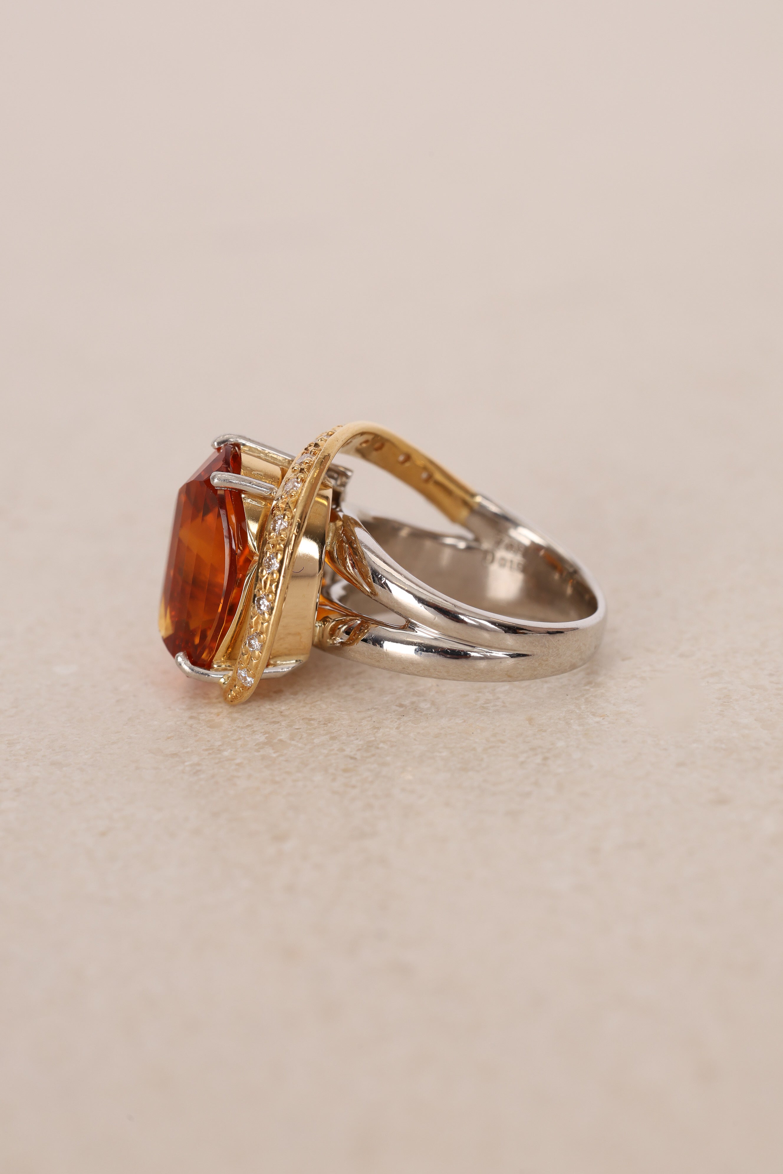 Citrine & Peridot Gold Diamond Ring