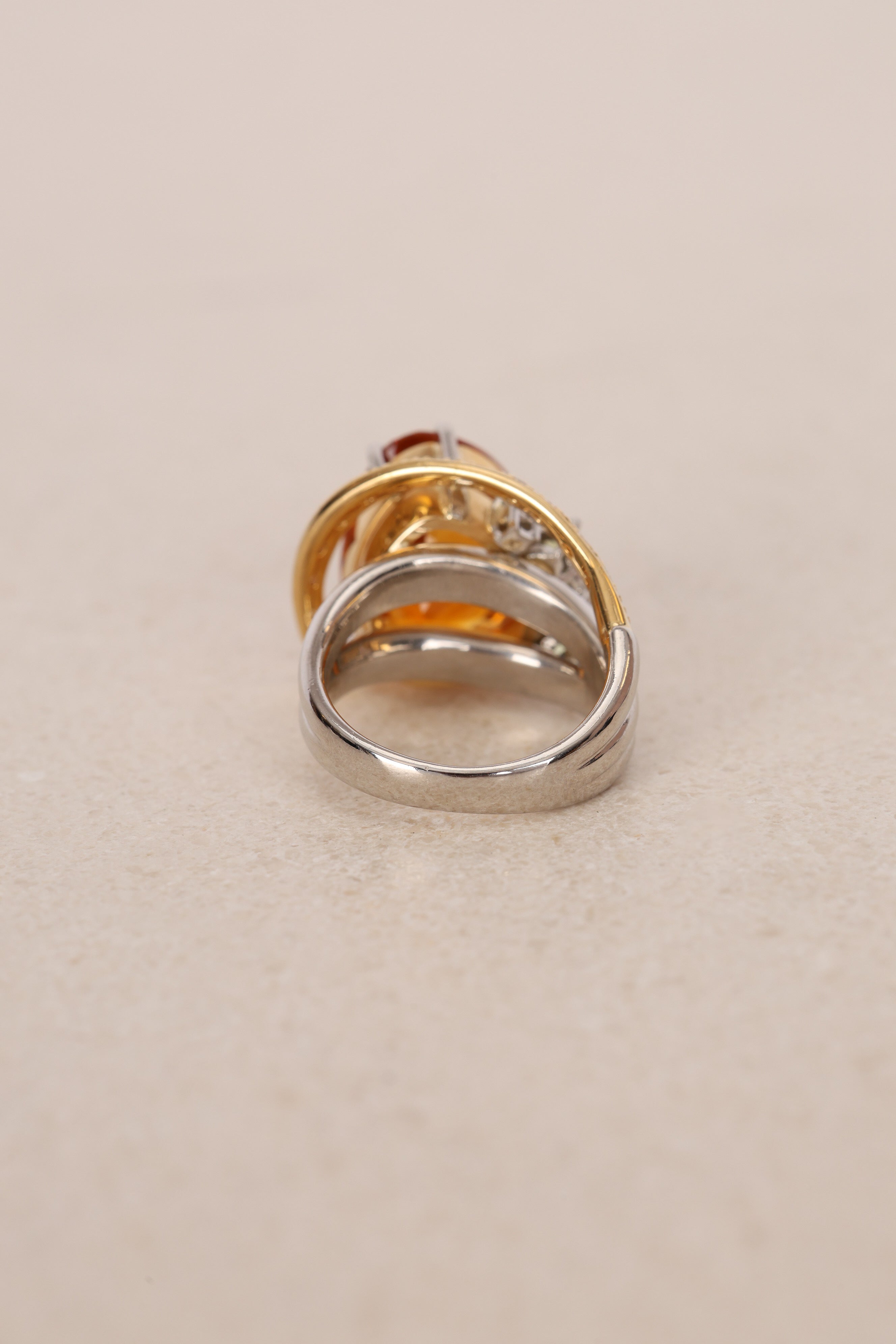 Citrine & Peridot Gold Diamond Ring