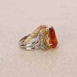 Citrine & Peridot Gold Diamond Ring