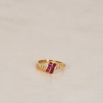 18K Yellow Gold Ruby Channel Ridge Ring, Size US 4.5