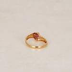 18K Yellow Gold Ruby Channel Ridge Ring, Size US 4.5