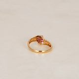 18K Yellow Gold Ruby Channel Ridge Ring, Size US 4.5
