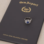 Pt900 Platinum Sapphire and Diamond Ballerina Ring, Size US 5