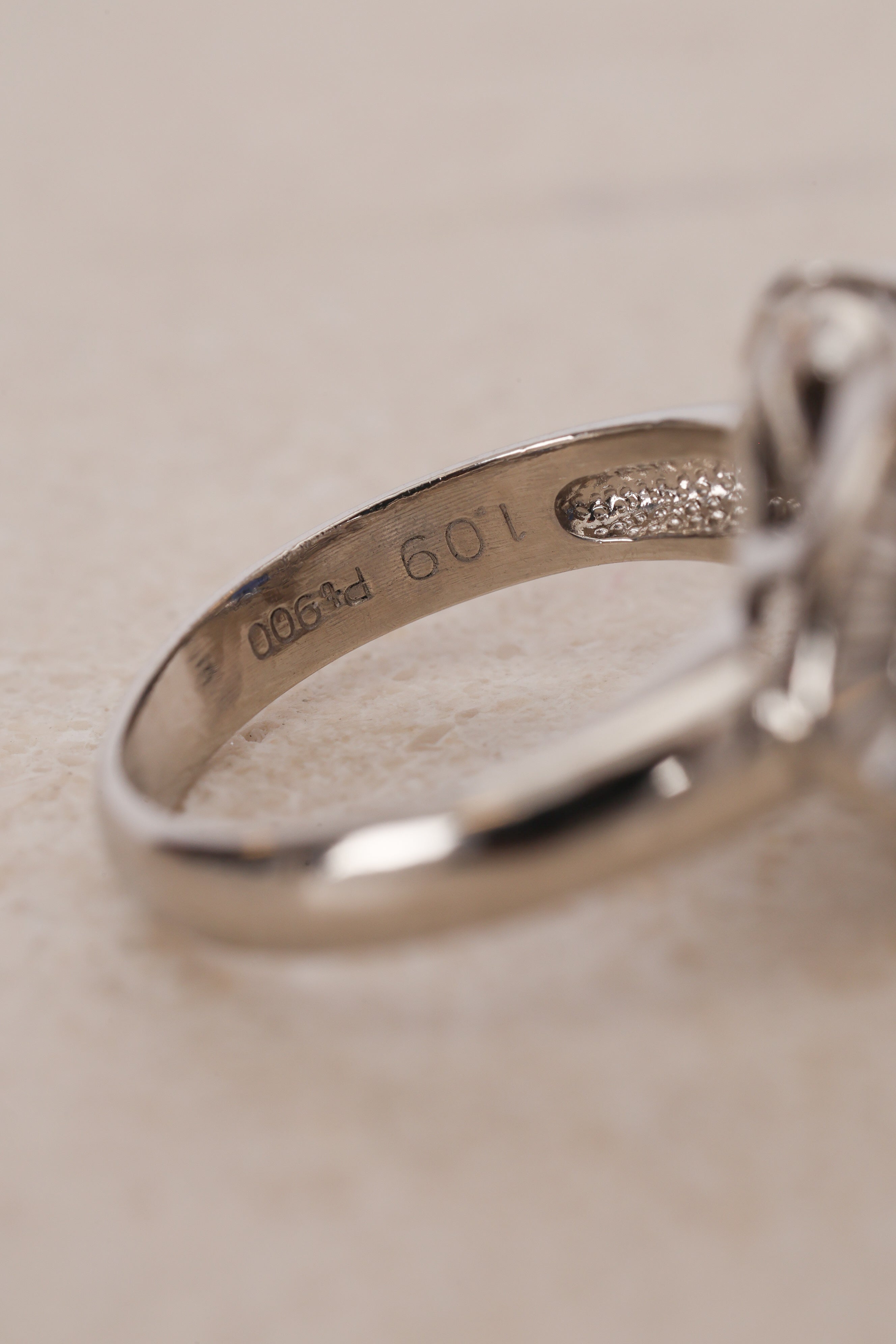 Pt900 Platinum Sapphire and Diamond Ballerina Ring, Size US 5