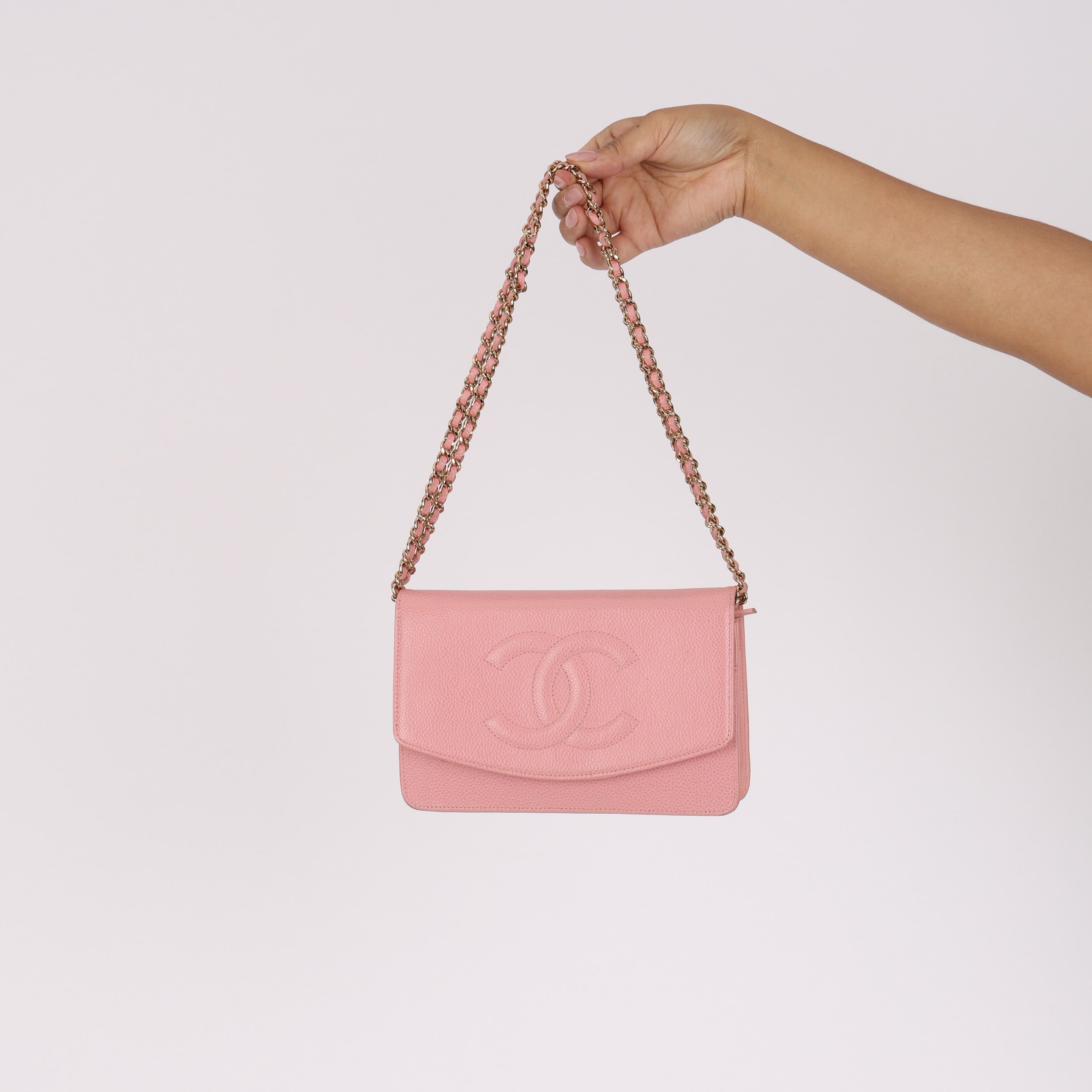 Chanel Timeless Wallet on Chain Pink Caviar GHW