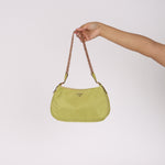 Prada Nylon Lime Shoulder Bag