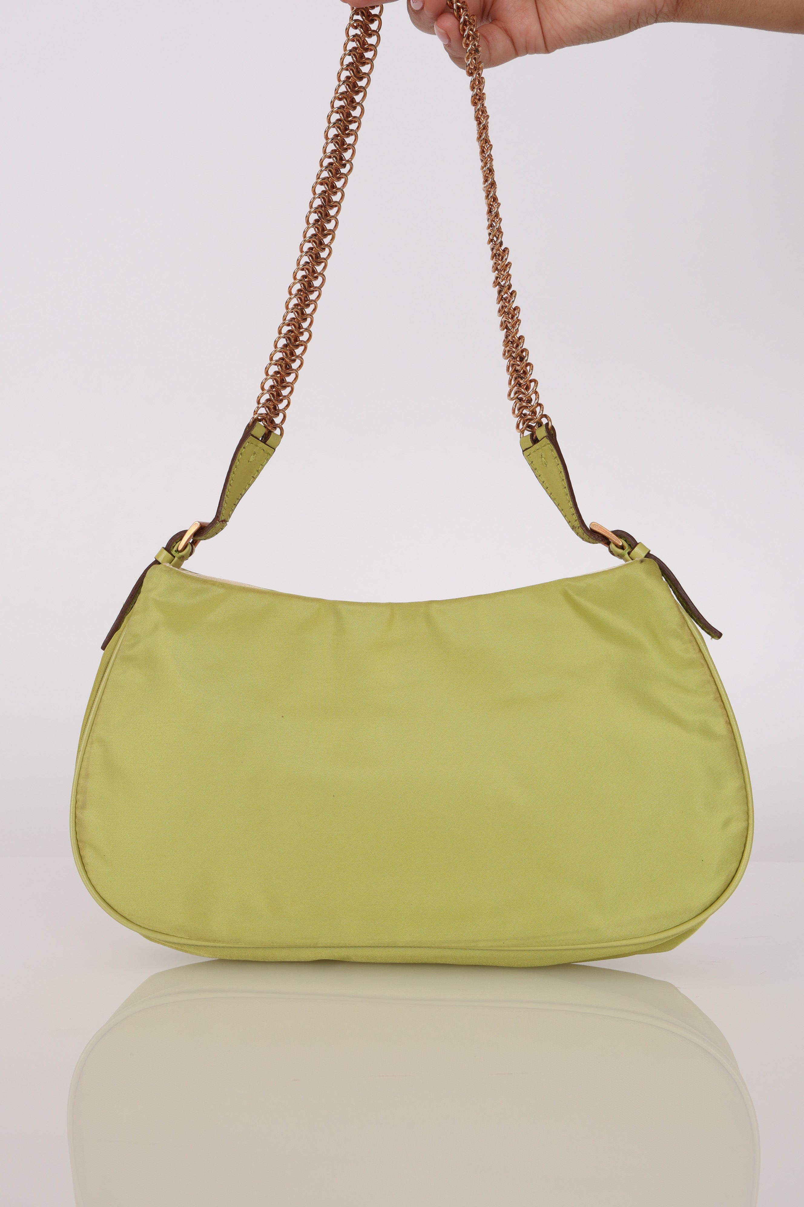 Prada Nylon Lime Shoulder Bag