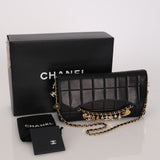 Chanel Chocolate Bar Lucky Charms Shoulder Bag Black Lambskin GHW