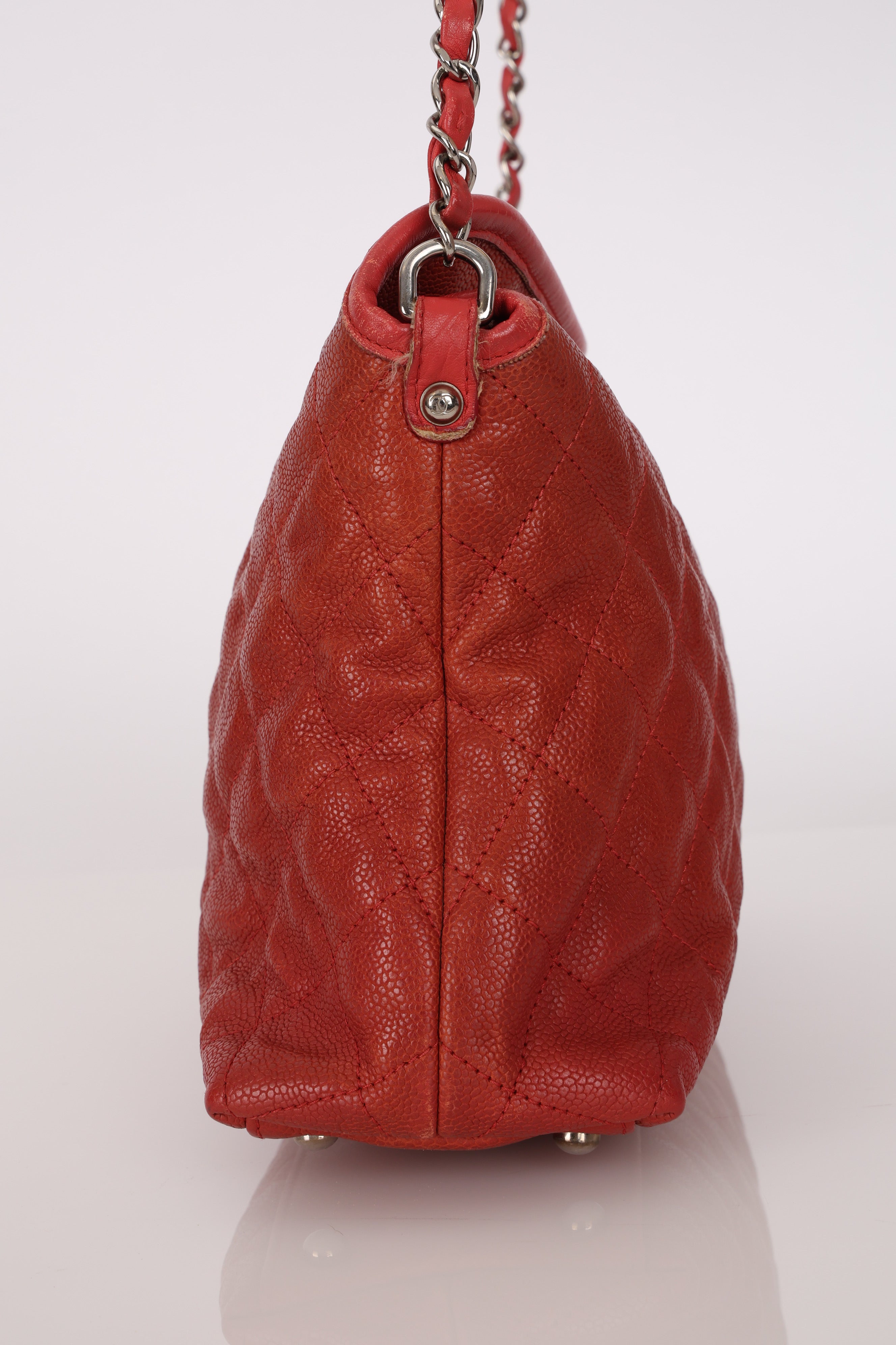 Chanel French Riviera Hobo Red Caviar SHW