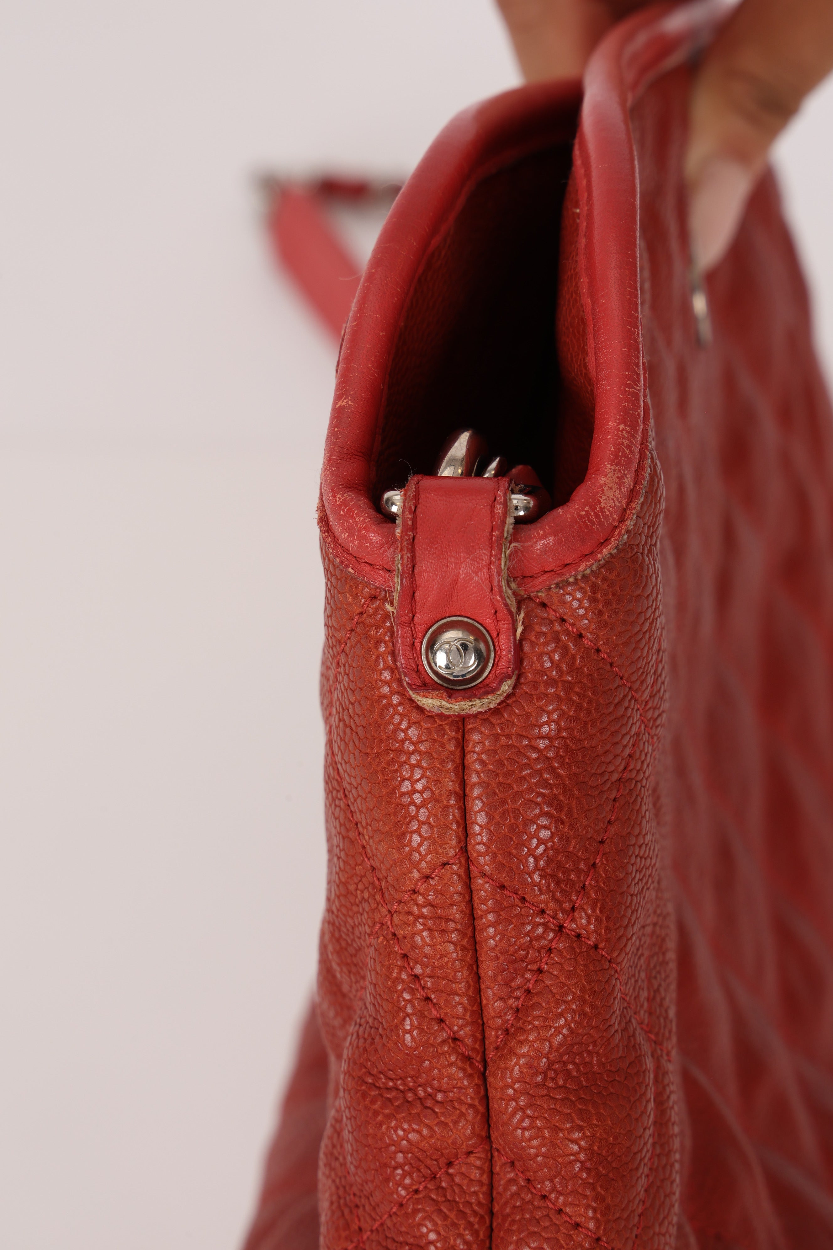 Chanel French Riviera Hobo Red Caviar 2012 SHW