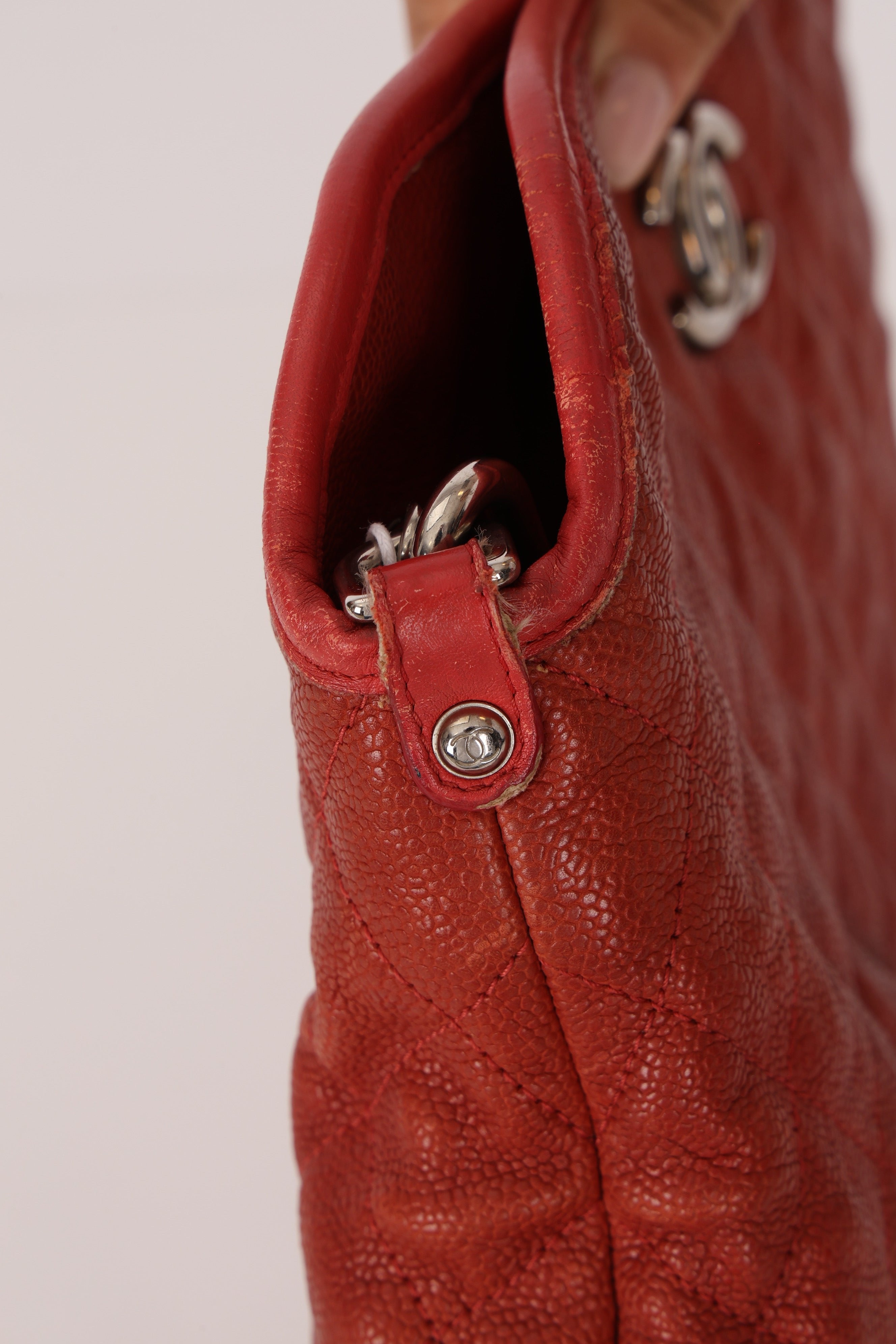 Chanel French Riviera Hobo Red Caviar 2012 SHW