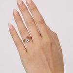 18K Ruby & Sapphire Gold Ring